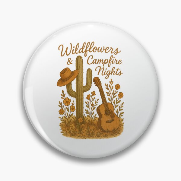 Item preview, Wildflowers & Campfire Nights – Rustic Country Guitar & Desert Cactus Design designed and sold by inkoutninja.