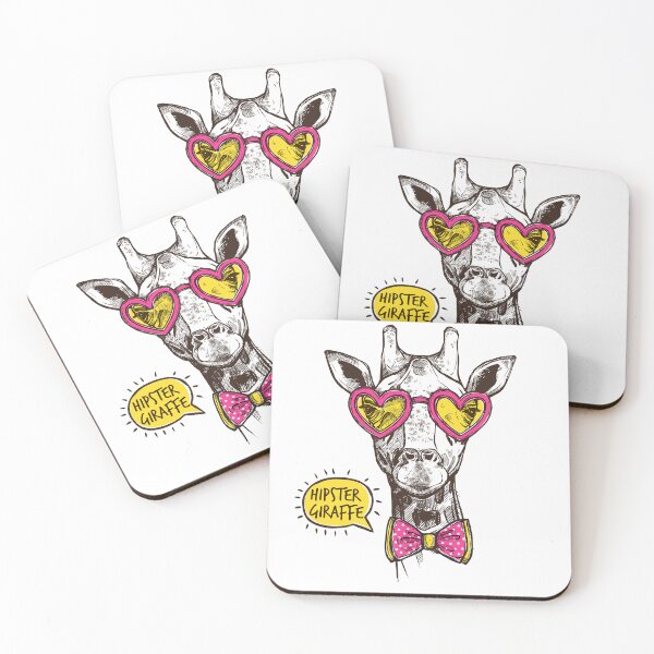 Item preview, Hipster Giraffe Illustration Retro Aesthetic Art designed and sold by Retr0Tshirts.