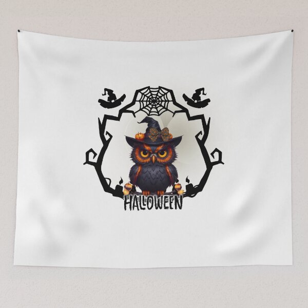 Item preview, Halloween Owl with Witch Hat & Full Moon designed and sold by Medeea Publishing.