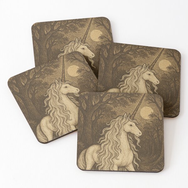 Item preview, Medieval Unicorn Etching designed and sold by UnicornAndRaven .