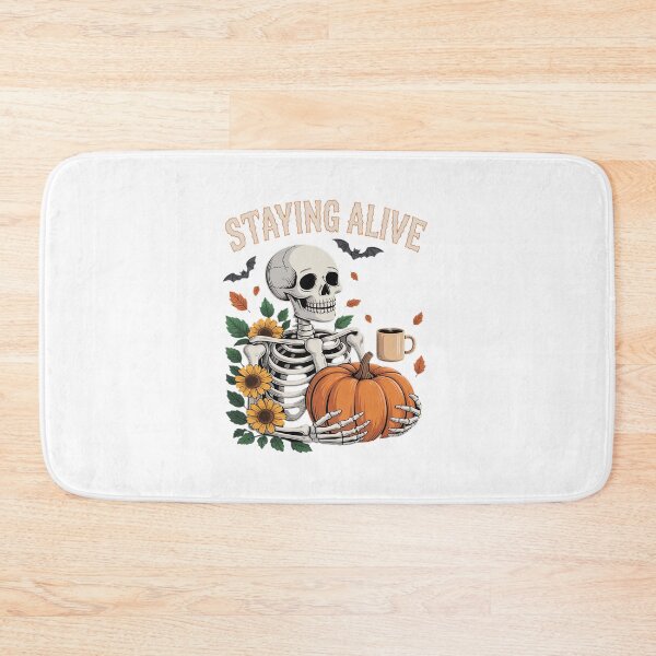 Item preview, Staying Alive Halloween  Skeleton Drinking Hot Coffee designed and sold by JonBarnes22.