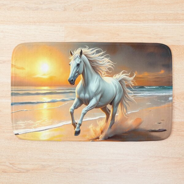 Item preview, White Horse at Sunset: Dashing along the Coast designed and sold by SolaoLab.