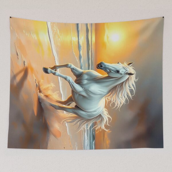 Item preview, White Horse at Sunset: Dashing along the Coast designed and sold by SolaoLab.