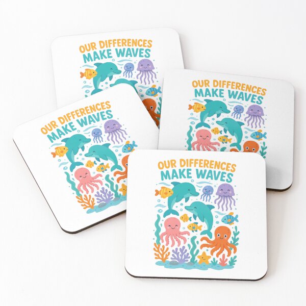 Item preview, Our Differences Make Waves – Cute Ocean Animals Diversity & Kindness Design designed and sold by inkoutninja.