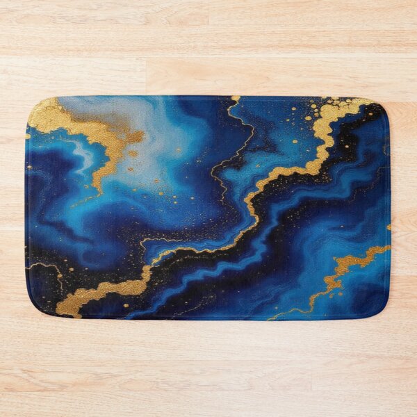 Item preview, Blue Vortex – Flowing Elegance in Gold and Deep Ocean Tones designed and sold by FotoworldEdel.