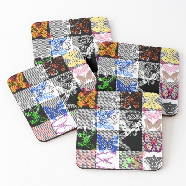 Item preview, Checkered Multicolored Plaid Butterfly  designed and sold by PatternTitan.
