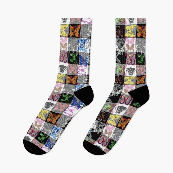 Item preview, Checkered Multicolored Plaid Butterfly  designed and sold by PatternTitan.