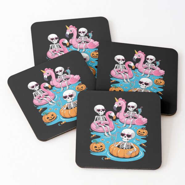 Item preview, Summerween Skeleton Flamingo Just Waiting for Halloween designed and sold by JonBarnes22.