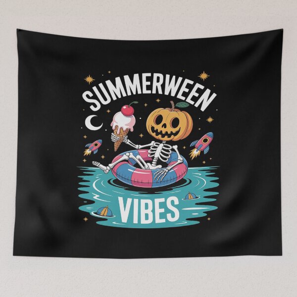 Item preview, Summerween Summer Halloween Funny Skeleton Ice Cream Party designed and sold by JulienAureo.