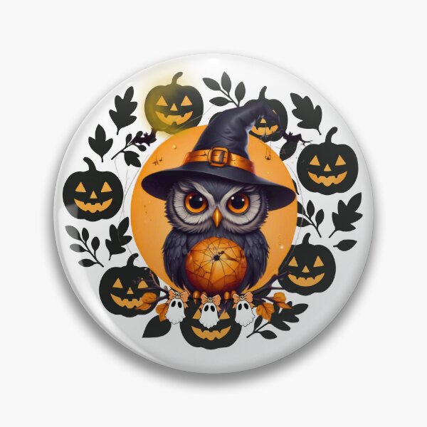 Item preview, Halloween Owl with Pumpkins & Ghosts designed and sold by Medeea Publishing.