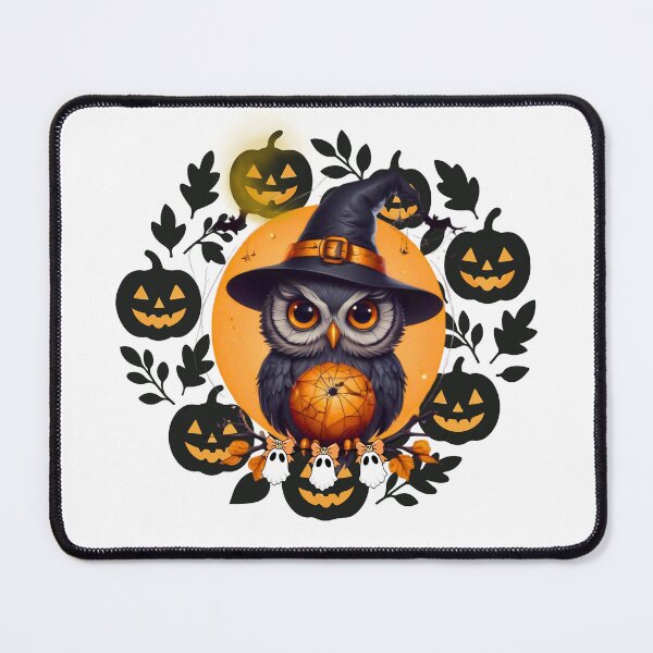Item preview, Halloween Owl with Pumpkins & Ghosts designed and sold by Medeea Publishing.