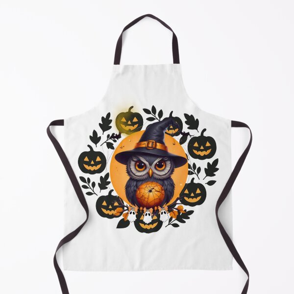 Item preview, Halloween Owl with Pumpkins & Ghosts designed and sold by Medeea Publishing.