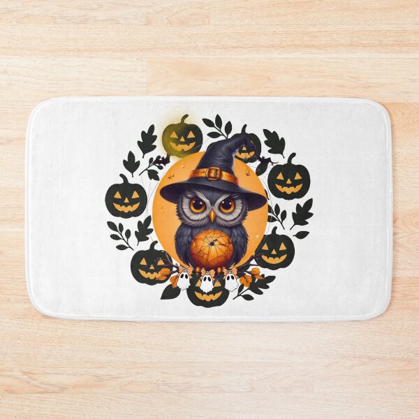 Item preview, Halloween Owl with Pumpkins & Ghosts designed and sold by Medeea Publishing.