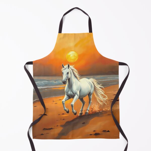 Item preview, White Horse at Sunset: A Majestic Seascape Run designed and sold by SolaoLab.