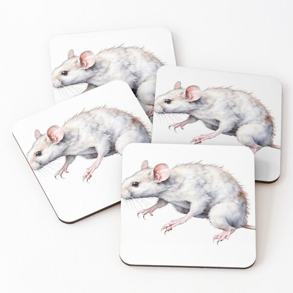 Item preview, Realistic White Lab Mouse Illustration on White Background designed and sold by LanaGustavsson.