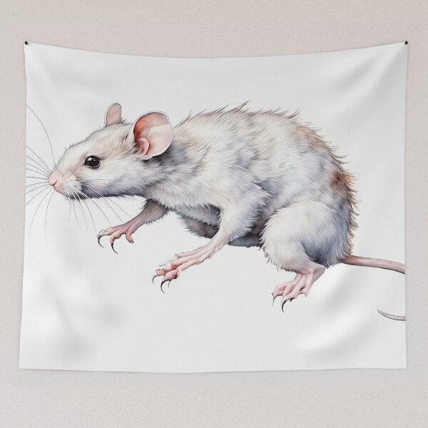 Item preview, Realistic White Lab Mouse Illustration on White Background designed and sold by LanaGustavsson.