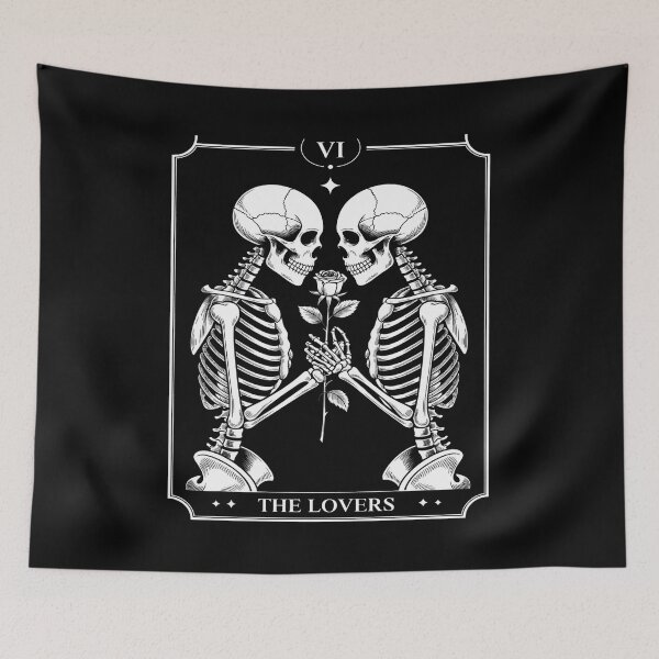 Item preview, Tarot Card The Lovers Skeleton Halloween Couple designed and sold by JulienAureo.