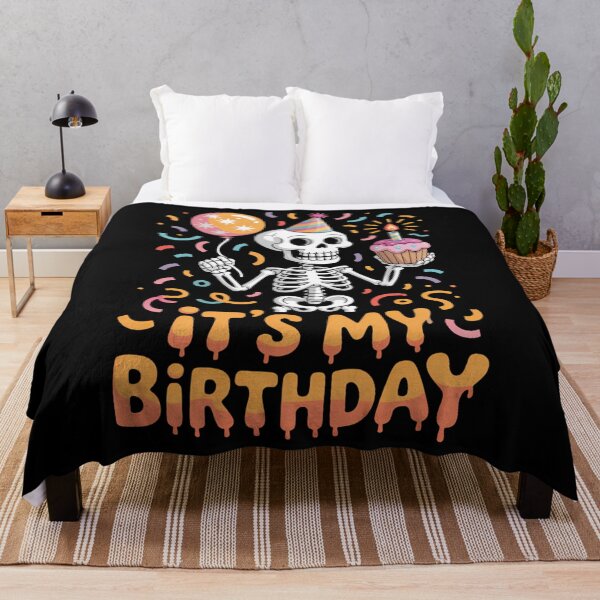 Item preview, It's My Birthday Skeleton Happy Birthday Halloween designed and sold by ValerieRodrigue.
