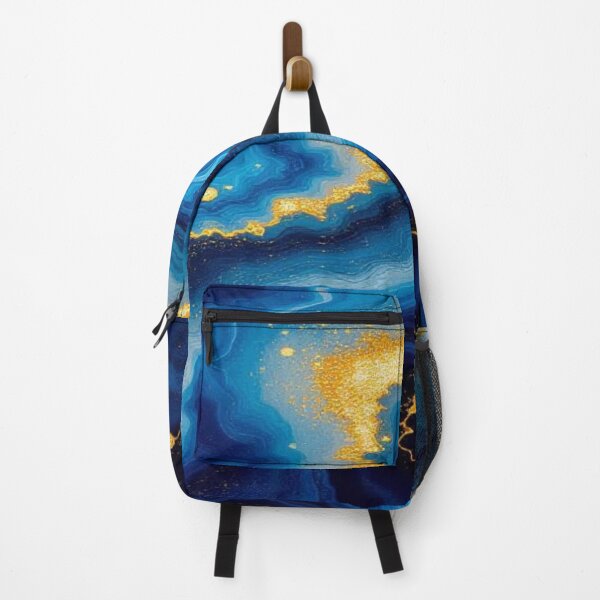 Artikelvorschau, Blue Vortex – Flowing Elegance in Gold and Deep Ocean Tones entworfen und verkauft von FotoworldEdel.
