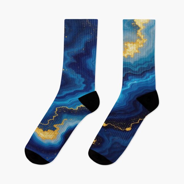 Item preview, Blue Vortex – Flowing Elegance in Gold and Deep Ocean Tones designed and sold by FotoworldEdel.