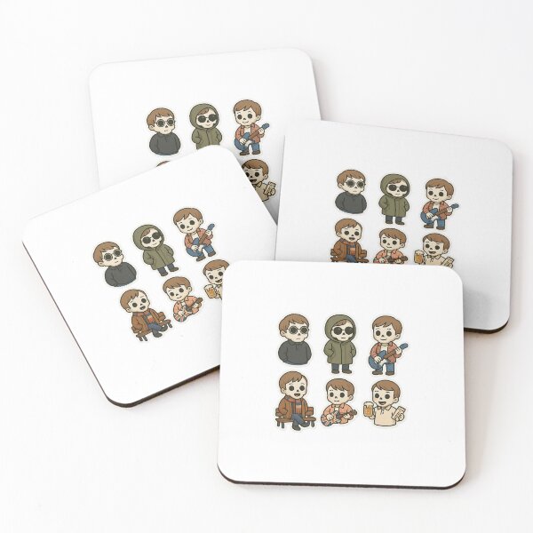 Item preview, Sticker Oasis Skeleton Band – Britpop spirit in kawaii version designed and sold by Pink & California.