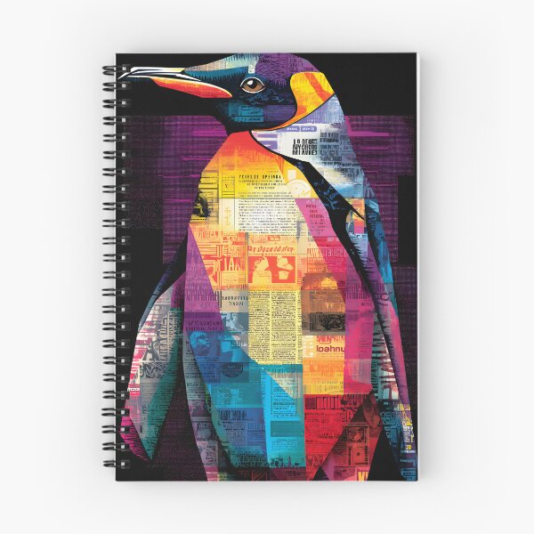 Item preview, Rise of the Penguin - Dynamic Abstract Portrait with Textured Mixed Media Design designed and sold by OlfactoART Studio.