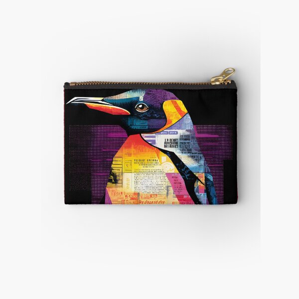 Item preview, Rise of the Penguin - Dynamic Abstract Portrait with Textured Mixed Media Design designed and sold by OlfactoART Studio.