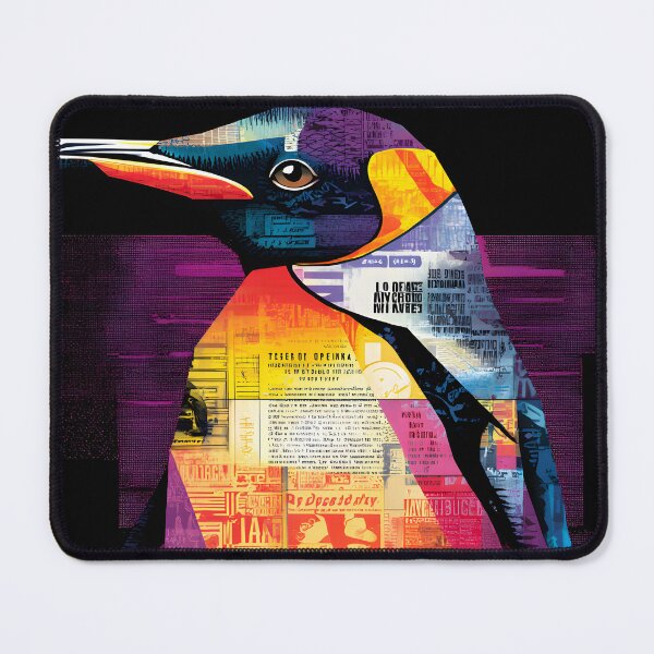 Item preview, Rise of the Penguin - Dynamic Abstract Portrait with Textured Mixed Media Design designed and sold by OlfactoART Studio.