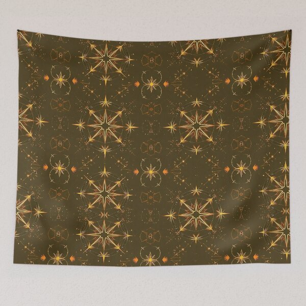 Item preview, Golden Starburst Geometric Cosmic Pattern designed and sold by JavisSRDesign.