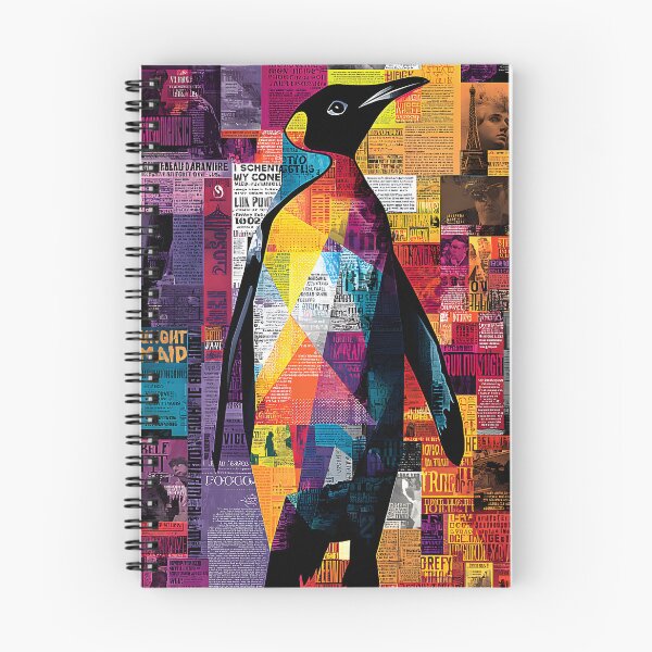 Item preview, March of the Penguin - Dynamic Silhouette with Energetic Mixed Media Background designed and sold by OlfactoART Studio.
