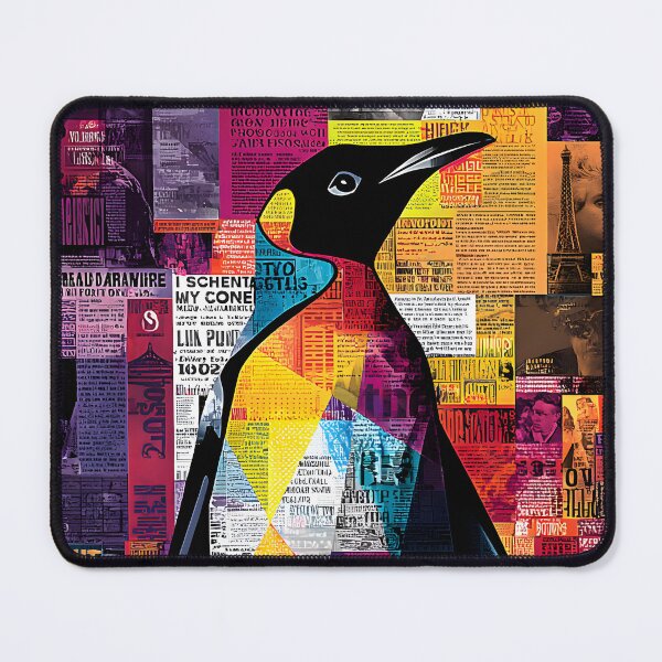 Item preview, March of the Penguin - Dynamic Silhouette with Energetic Mixed Media Background designed and sold by OlfactoART Studio.