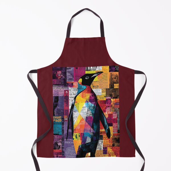 Item preview, March of the Penguin - Dynamic Silhouette with Energetic Mixed Media Background designed and sold by OlfactoART Studio.