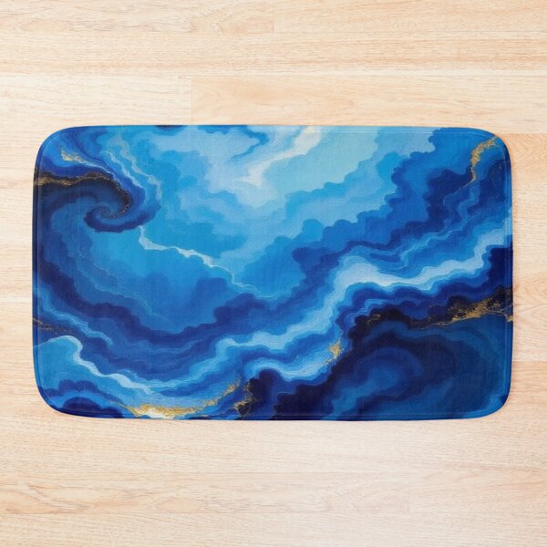 Item preview, Blue Vortex – Flowing Elegance in Gold and Deep Ocean Tones designed and sold by FotoworldEdel.