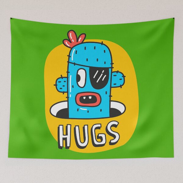 Item preview, Cactus Hugs Cute Funny Plant Sticker designed and sold by Retr0Tshirts.