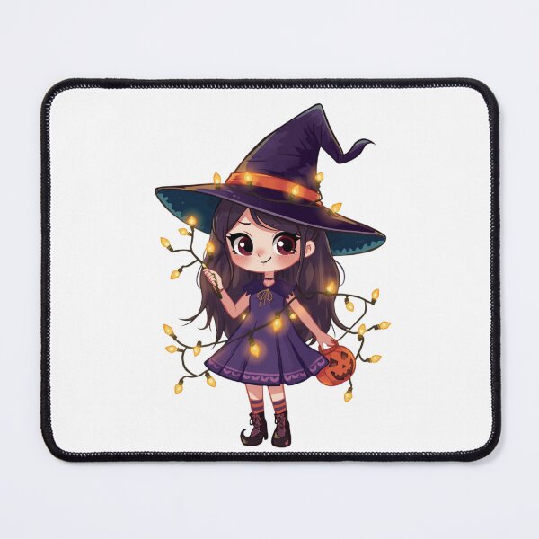 Item preview, Kawaii Witch Girl with Halloween Lights designed and sold by Medeea Publishing.
