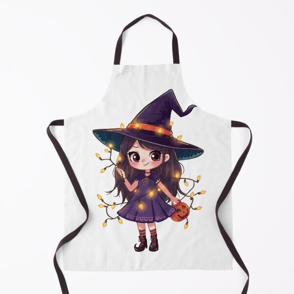 Item preview, Kawaii Witch Girl with Halloween Lights designed and sold by Medeea Publishing.