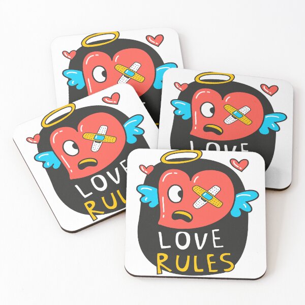 Item preview, Love Rules Heart Romantic Graphic Design designed and sold by Retr0Tshirts.