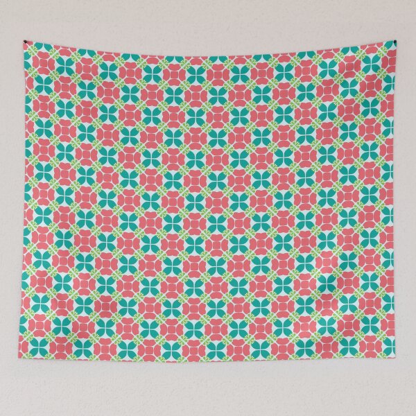 Item preview, nature blue flowers garden blossom pink lavender flowers seamless colorful repeat pattern designed and sold by Abrahamjrnd.