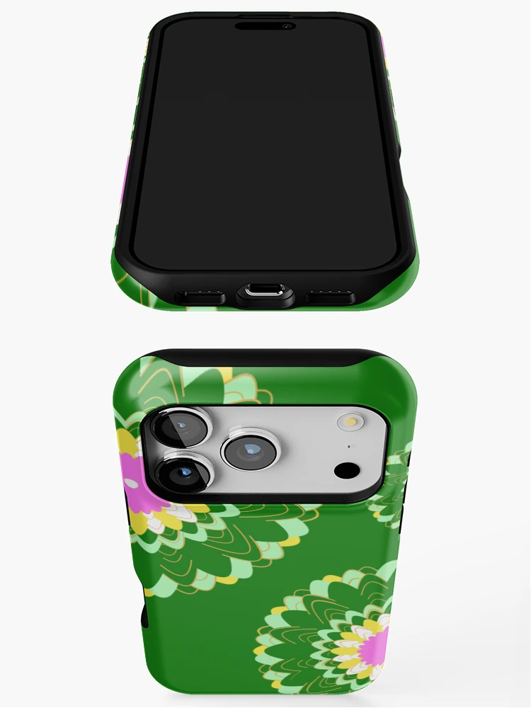 Thumbnail 3 of 4, iPhone Case, Design 89 - Abstract Floral Geometry Pattern designed and sold by Manoella Free Art.