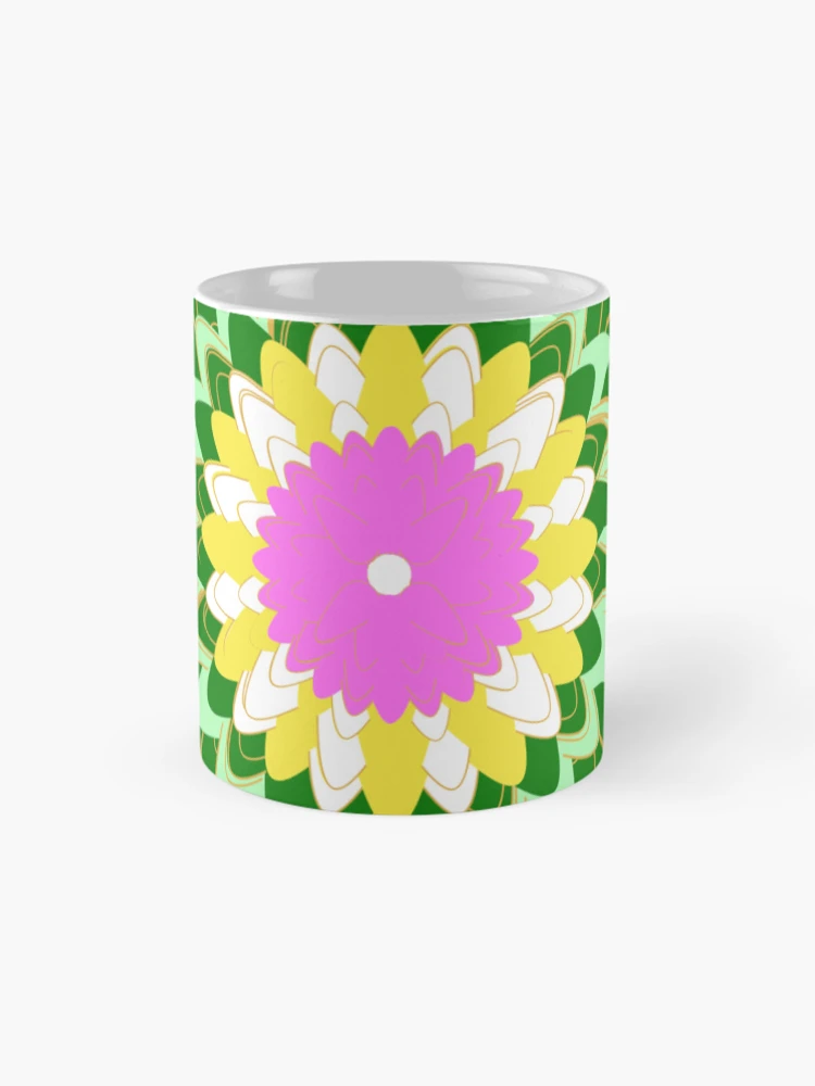 Thumbnail 4 of 6, Coffee Mug, Design 89 - Abstract Floral Geometry Pattern designed and sold by Manoella Free Art.