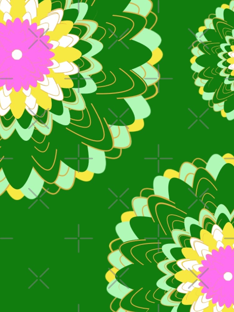 Thumbnail 3 of 3, Scarf, Design 89 - Abstract Floral Geometry Pattern designed and sold by Manoella1.