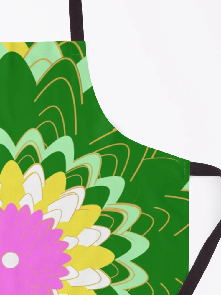 Thumbnail 3 of 6, Apron, Design 89 - Abstract Floral Geometry Pattern designed and sold by Manoella Free Art.