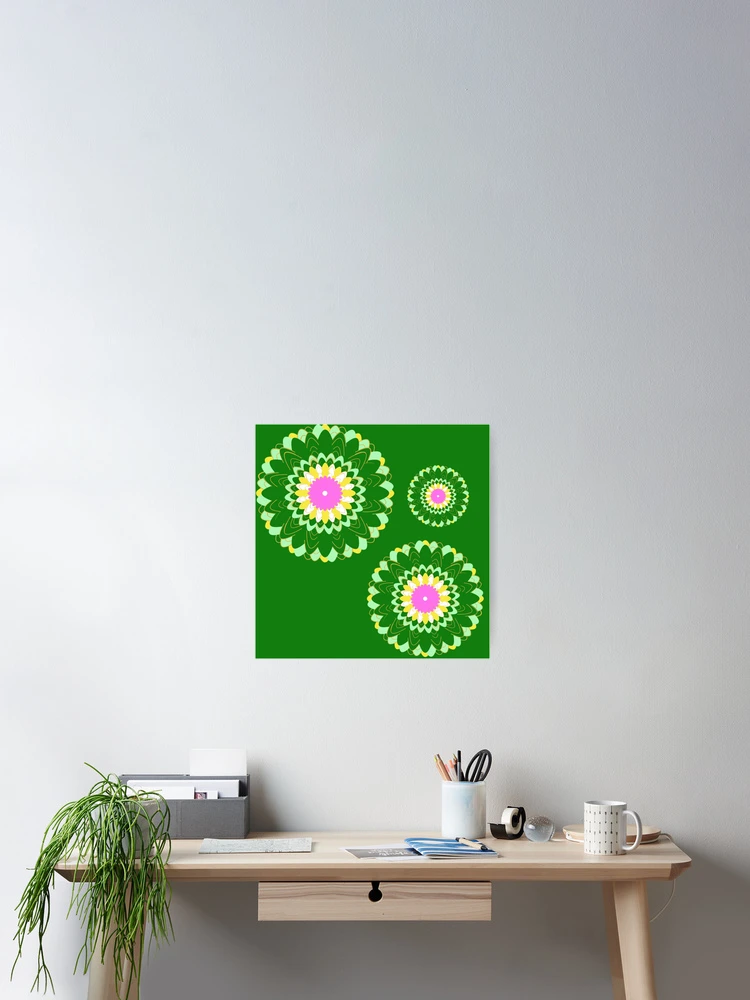 Thumbnail 2 of 3, Poster, Design 89 - Abstract Floral Geometry Pattern designed and sold by Manoella Free Art.