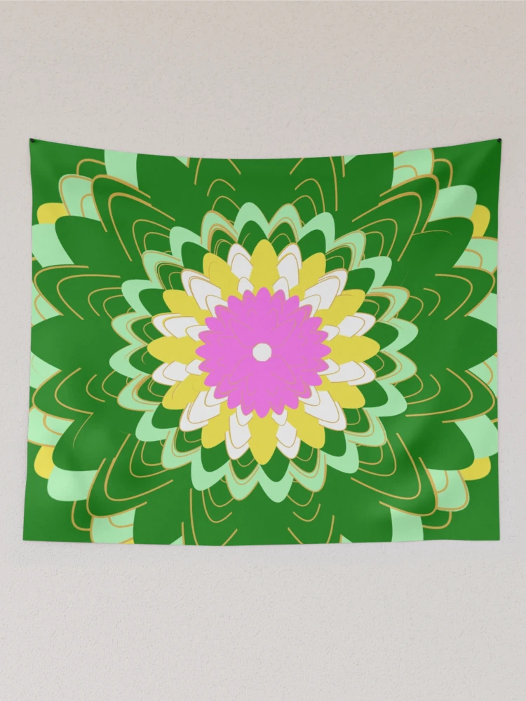 Thumbnail 2 of 3, Tapestry, Design 89 - Abstract Floral Geometry Pattern designed and sold by Manoella Free Art.