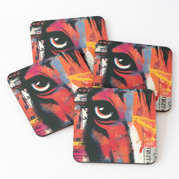 Item preview, Power of the Horse - Dynamic Close-Up with Striking Red, Orange, and Blue Strokes designed and sold by OlfactoART Studio.