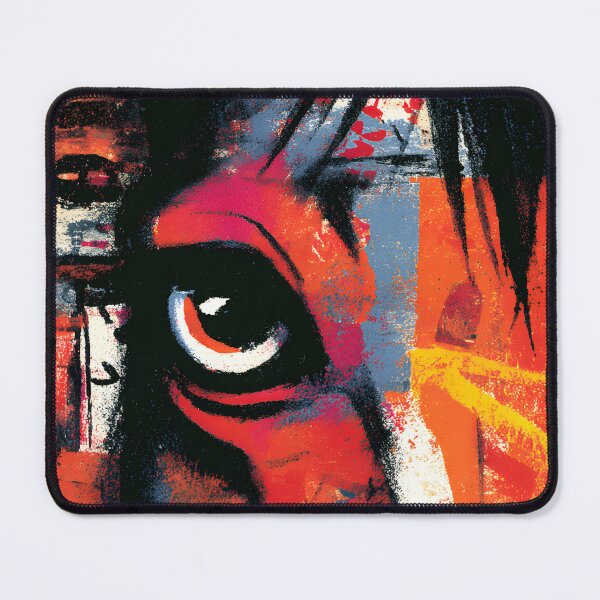 Item preview, Power of the Horse - Dynamic Close-Up with Striking Red, Orange, and Blue Strokes designed and sold by OlfactoART Studio.