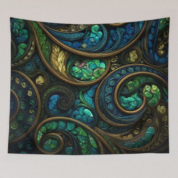 Item preview, New Zealand Māori Paua Pattern Koru Design 524 designed and sold by GrinGalore.