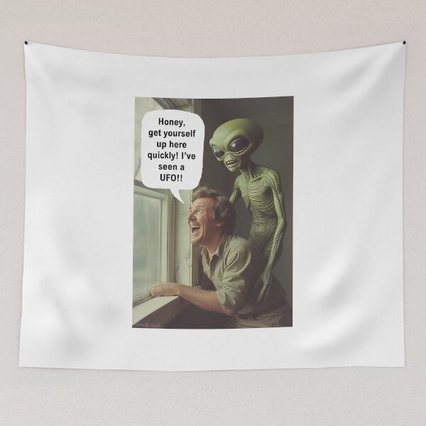Item preview, Alien in bedroom humour designed and sold by IanBakerToons.