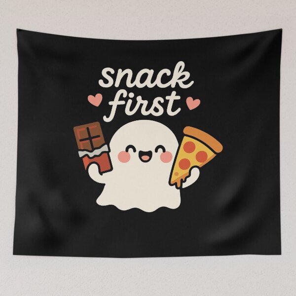 Item preview, Snack First Funny Halloween Saying Cute Ghost designed and sold by LuminOrb.
