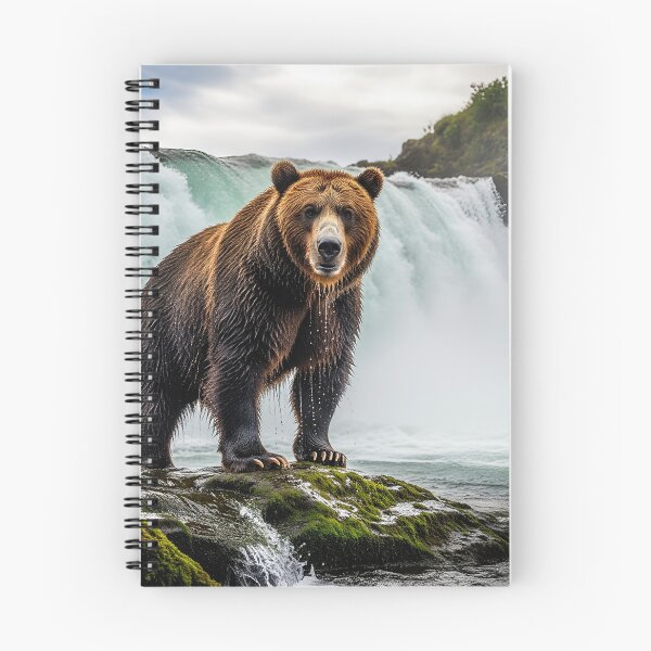 Item preview, Grizzly Bear by a Powerful Waterfall designed and sold by ART-POD-PL.